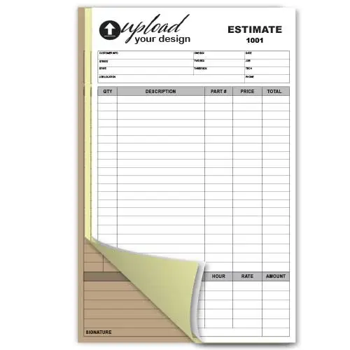 Custom Form 3 Part Legal Size-Hard Back