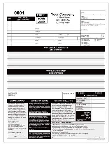 Appliance Invoice Form