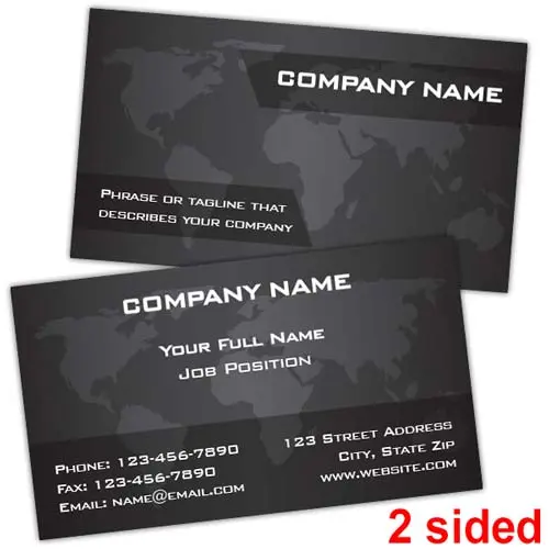 World Map Business Cards