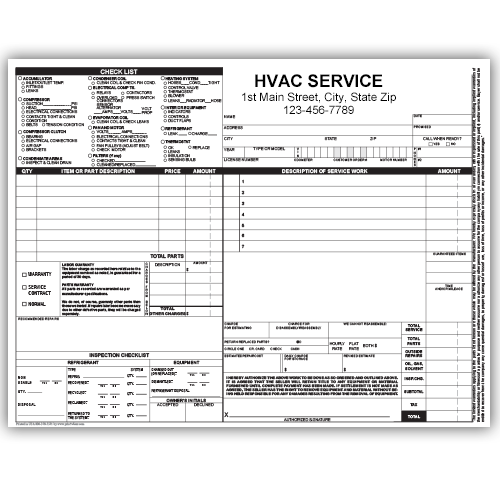 HVAC Service Invoices