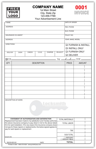 Standard Locksmith Forms
