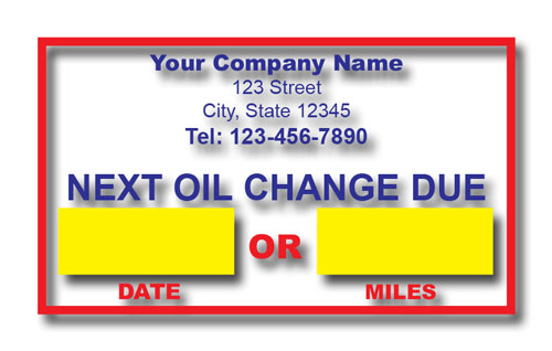 Service Reminder Sticker