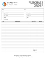 Designing a Purchase Order form in Microsoft Word