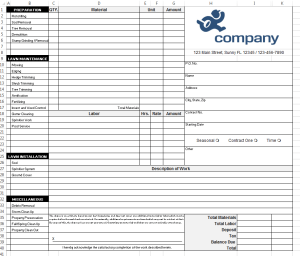 Designing a Landscaping Invoice Form Using Microsoft Excel