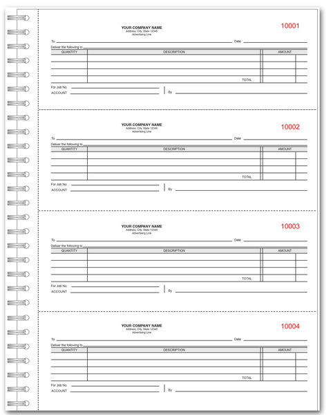 Purchase Order Book – 4 up