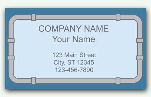 Plumber Business Card – Pipe Border in Full Color