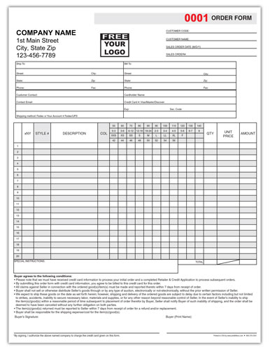 Apparel Order Form