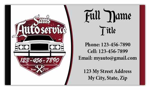 Vintage Auto Parts Business Card