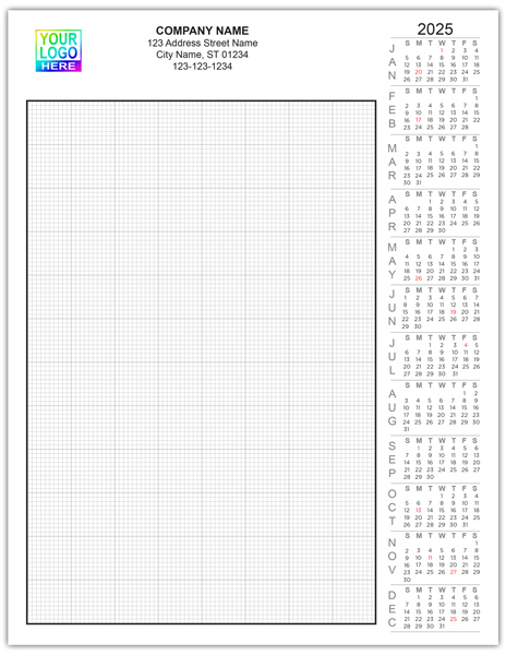 Calendar Notepad Grid