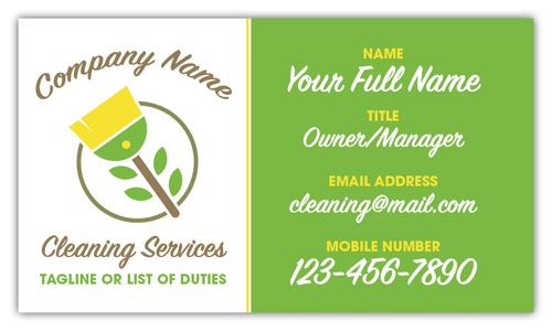 Organic Cleaning Services Business Cards