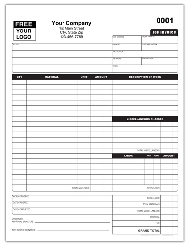 Contractor Job Invoice