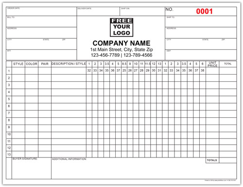 Footwear Sales Order Invoice