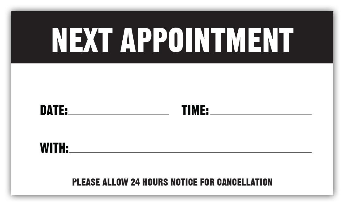 General Next Appointment Cards