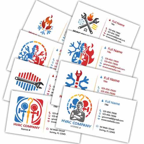 HVACR Technician Business Cards – 8 Logo Options