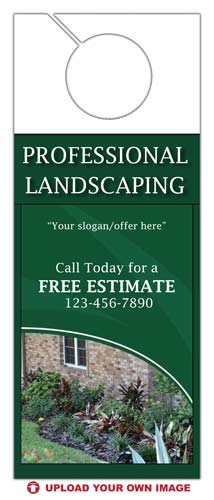 Professional Landscaping Door Hanger 1 sided