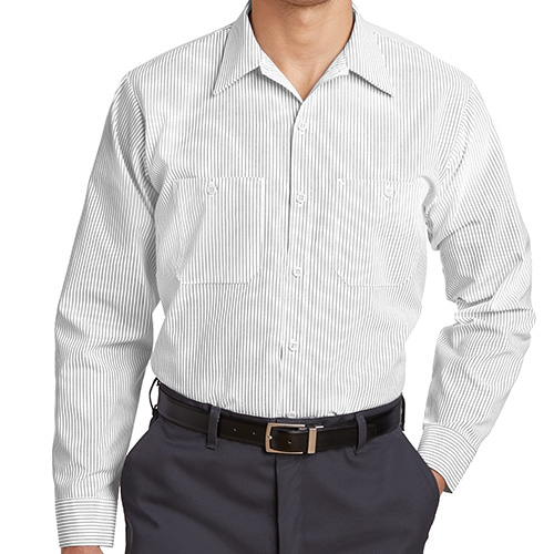 Red Kap Long Sleeve Striped Work Shirt