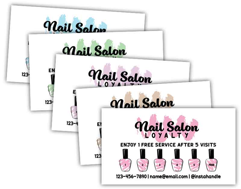 Nail Salon Reward Punch Cards