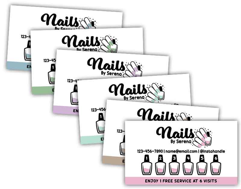 Nail Salon Loyalty Reward Cards