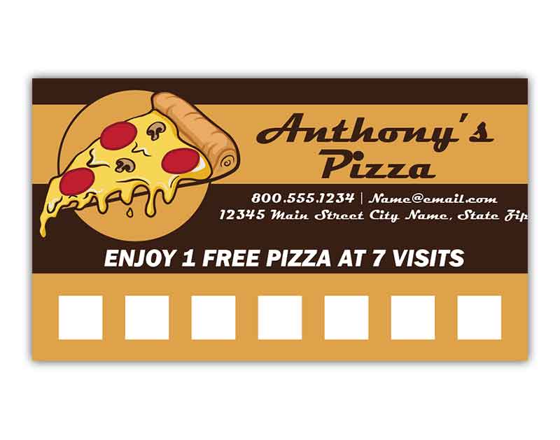 Pizza Restaurant Reward Punch Cards