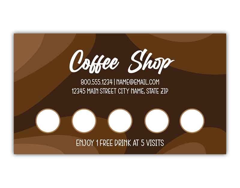 Coffee Shop Reward Punch Cards
