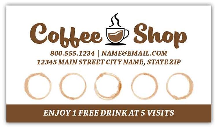 Cafe Coffee Shop Reward Cards