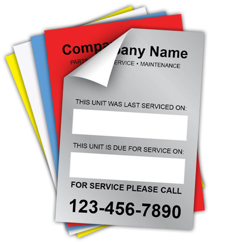 Service Call Label for Equipment