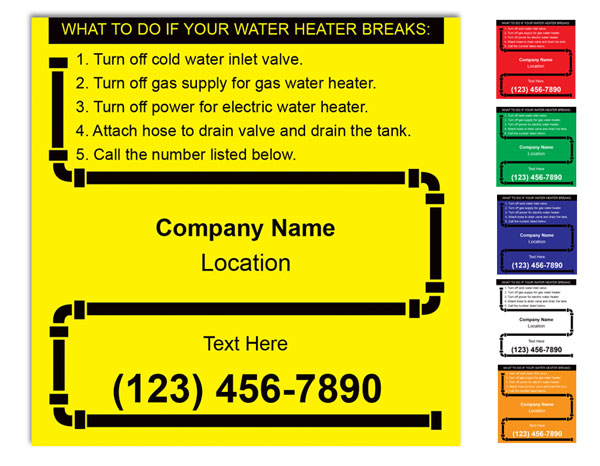 Water Heater Service Label