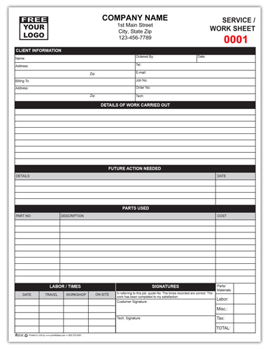 Work Order Form