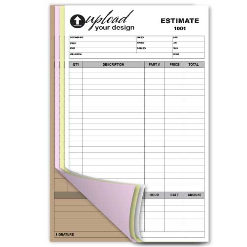 Custom Form 4 Part Legal Size-Hard Back