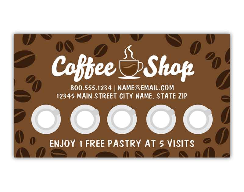 Coffee Bean Theme Reward Cards
